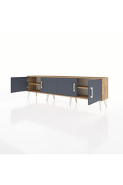 Arges TV Ünitesi 2 Raflı 4 Kapaklı 176x30x51 Çam-Antrasit/Çam