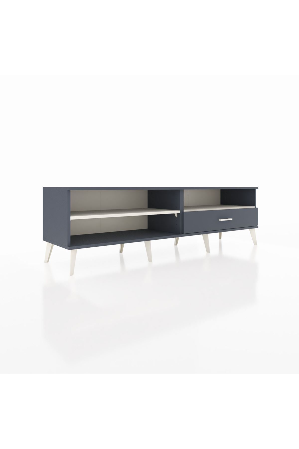 Hyperion TV Ünitesi 2 Raflı Tek Çekmeceli  176x44x51 Antrasit-Aytaşı/Antrasit