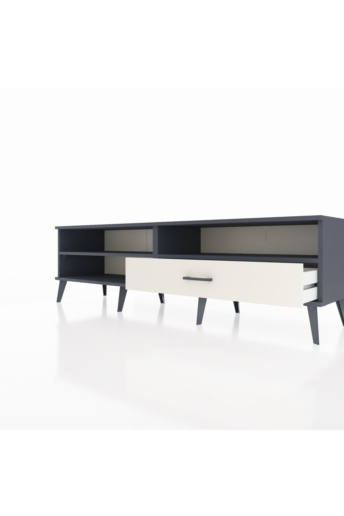 Hyperion TV Ünitesi 2 Raflı Tek Çekmeceli  176x44x51 Antrasit-Antrasit/Aytaşı