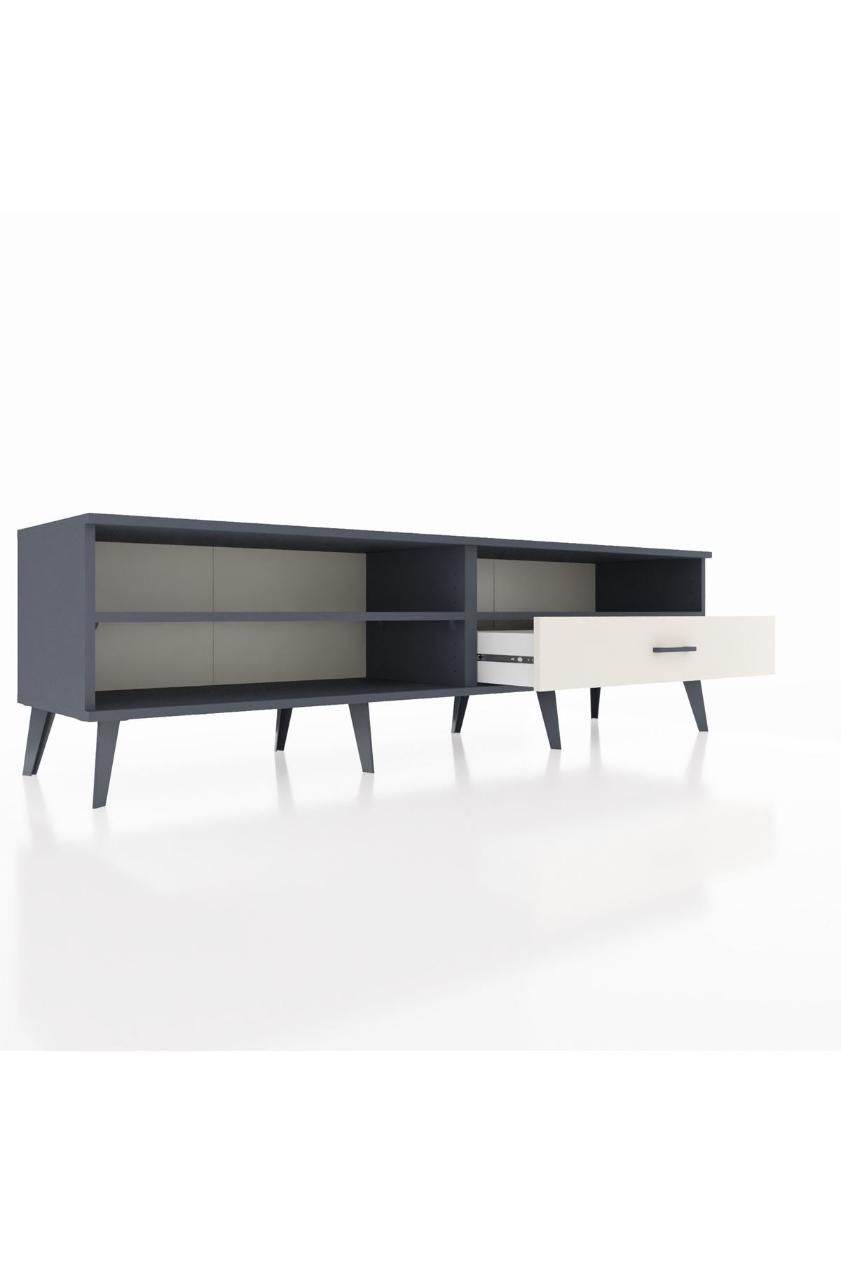 Hyperion TV Ünitesi 2 Raflı Tek Çekmeceli  176x44x51 Antrasit-Antrasit/Aytaşı