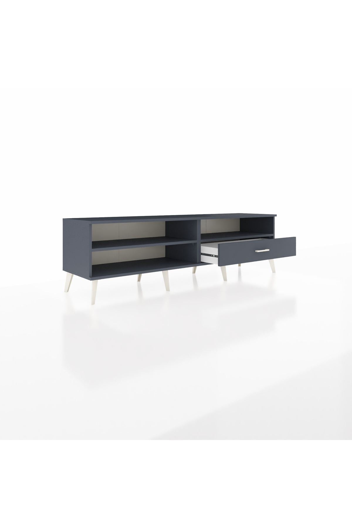 Hyperion TV Ünitesi 2 Raflı Tek Çekmeceli  176x44x51 Antrasit-Antrasit/Antrasit