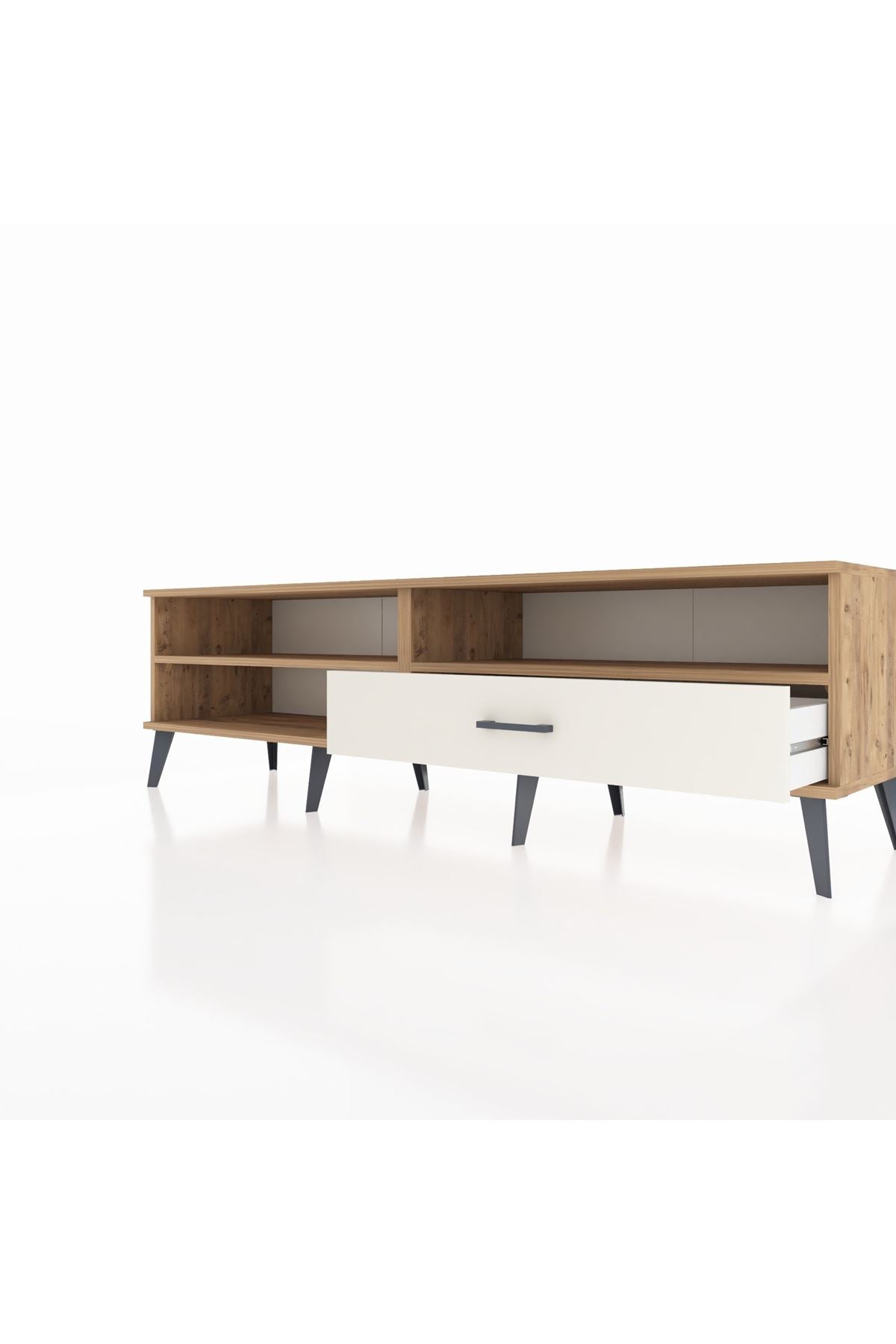 Hyperion TV Ünitesi 2 Raflı Tek Çekmeceli  176x44x51 Çam-Çam/Aytaşı