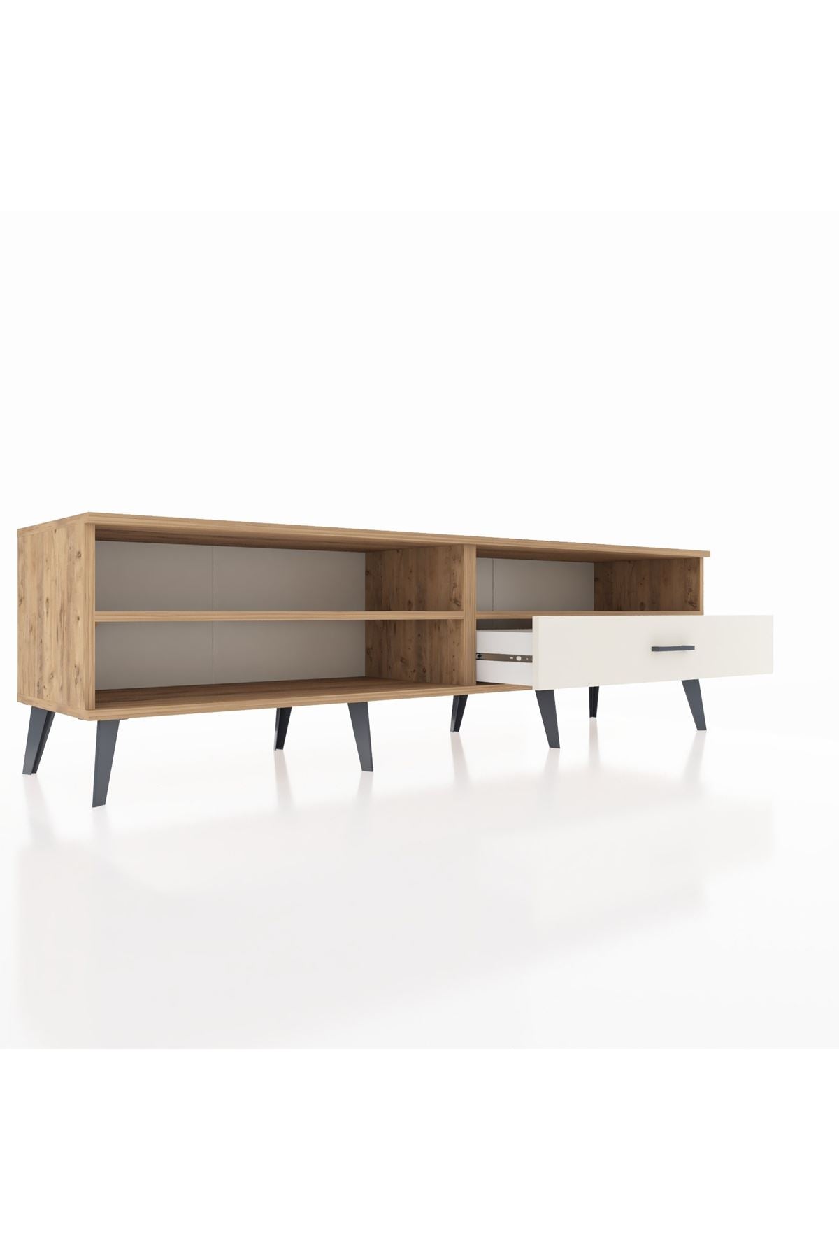 Hyperion TV Ünitesi 2 Raflı Tek Çekmeceli  176x44x51 Çam-Çam/Aytaşı