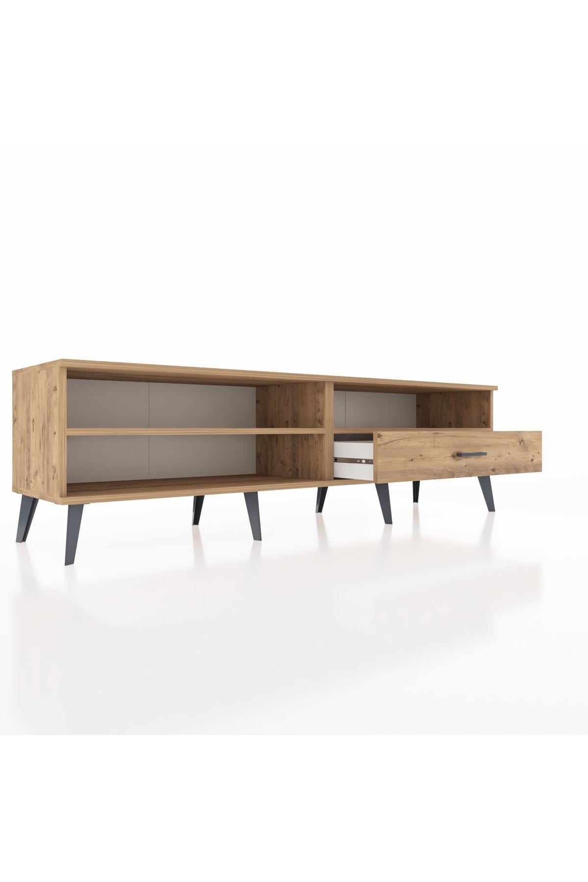 Hyperion TV Ünitesi 2 Raflı Tek Çekmeceli  176x44x51 Çam-Çam/Çam