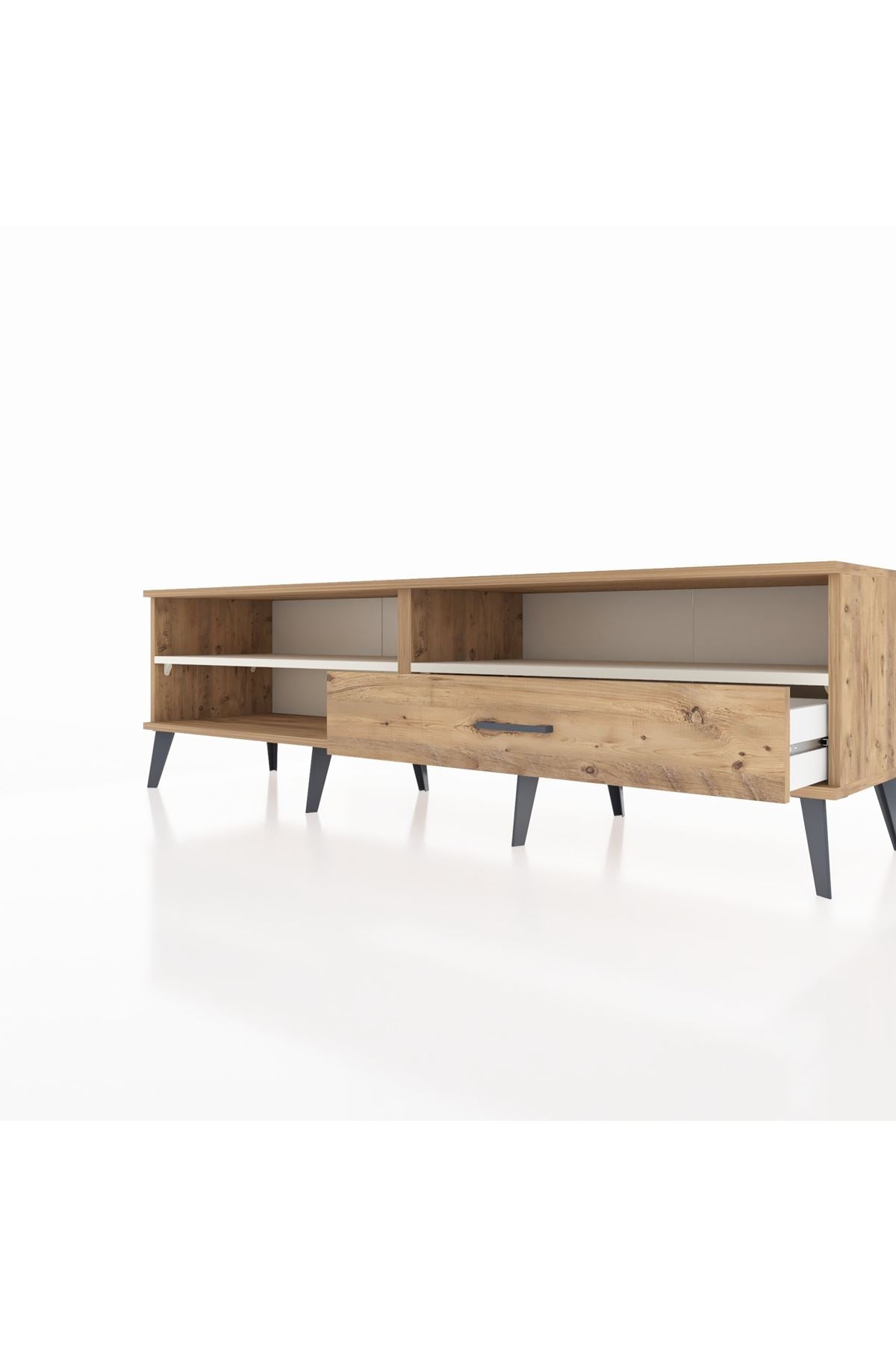 Hyperion TV Ünitesi 2 Raflı Tek Çekmeceli  176x44x51 Çam-Aytaşı/Çam