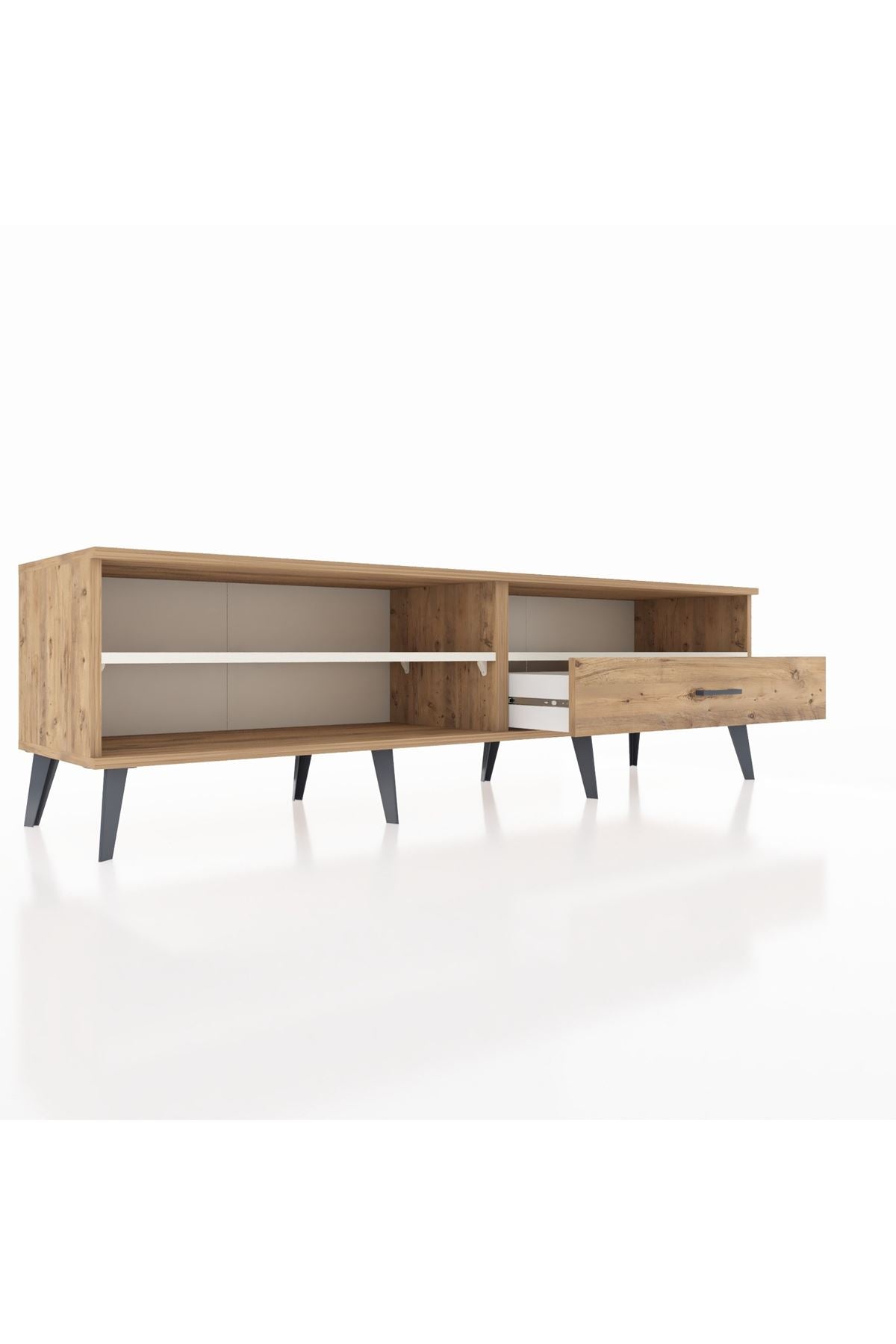 Hyperion TV Ünitesi 2 Raflı Tek Çekmeceli  176x44x51 Çam-Aytaşı/Çam