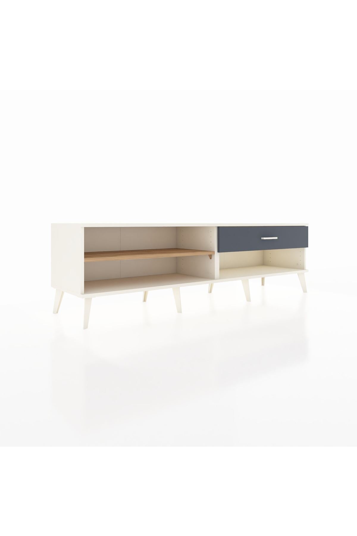 Hyperion TV Ünitesi Tek Raflı Tek Çekmeceli  176x44x51 Aytaşı-Çam/Antrasit