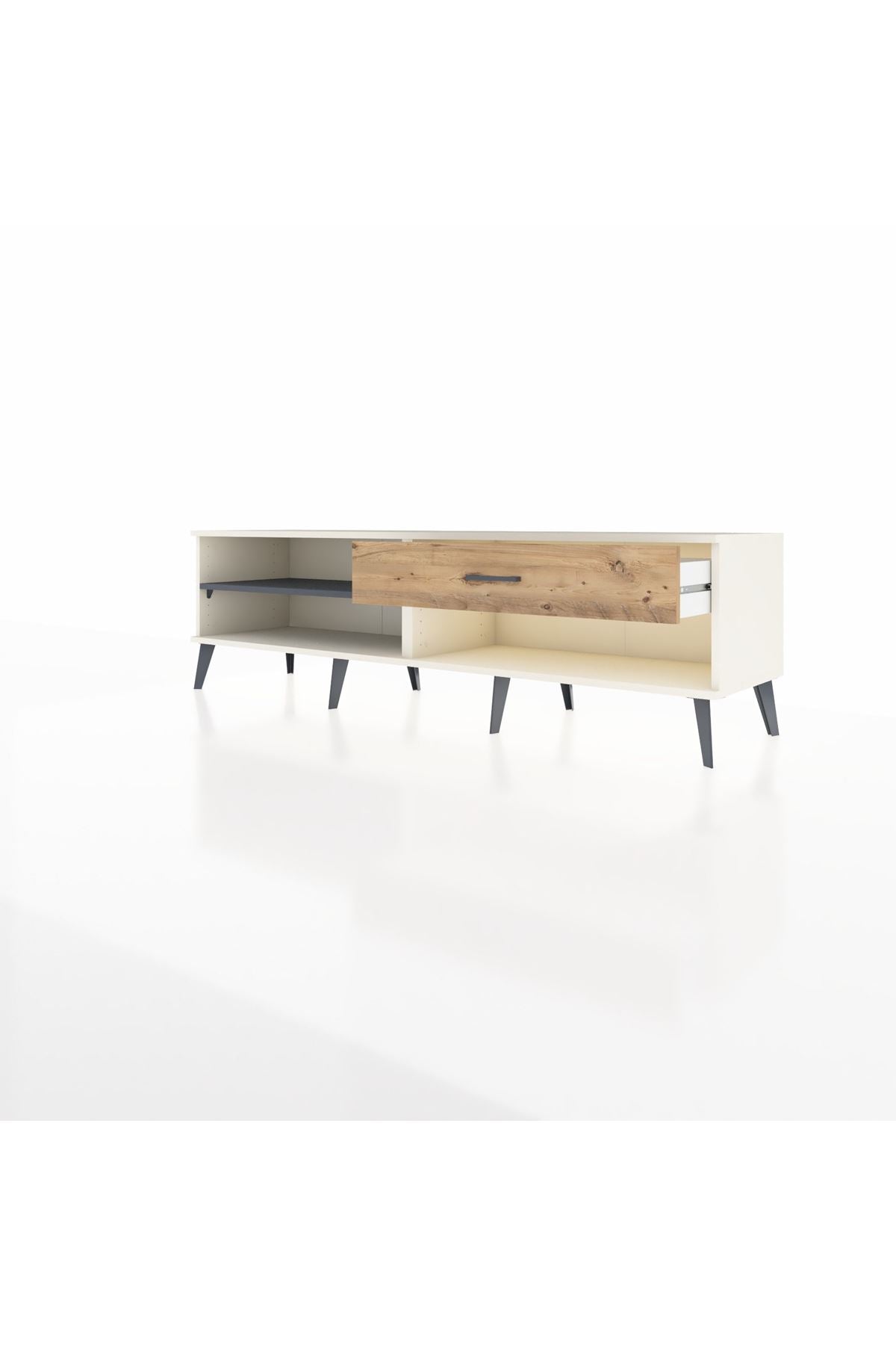 Hyperion TV Ünitesi Tek Raflı Tek Çekmeceli  176x44x51 Aytaşı-Antrasit/Çam