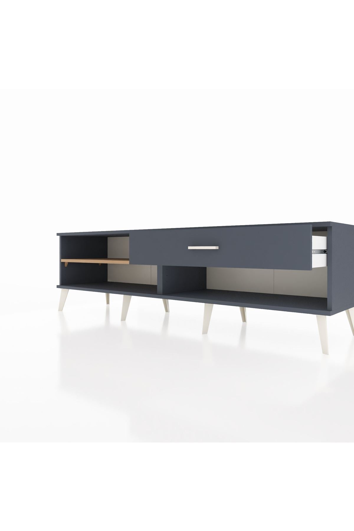 Hyperion TV Ünitesi Tek Raflı Tek Çekmeceli  176x44x51 Antrasit-Çam/Antrasit