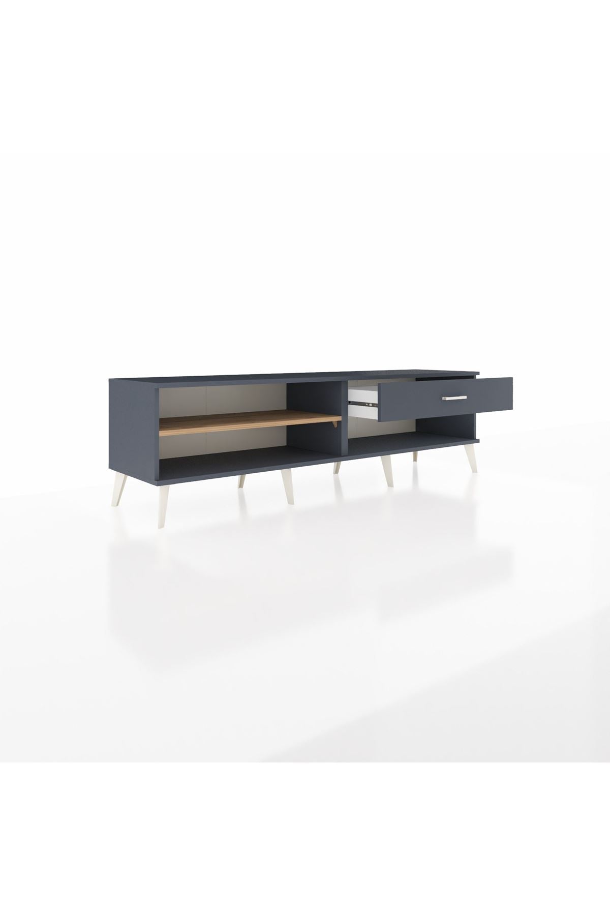 Hyperion TV Ünitesi Tek Raflı Tek Çekmeceli  176x44x51 Antrasit-Çam/Antrasit