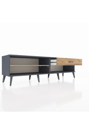 Hyperion TV Ünitesi Tek Raflı Tek Çekmeceli  176x44x51 Antrasit-Çam/Çam