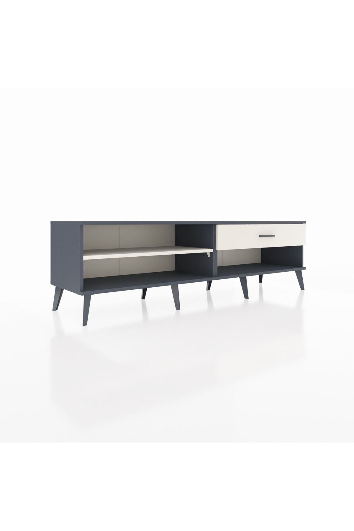 Hyperion TV Ünitesi Tek Raflı Tek Çekmeceli  176x44x51 Antrasit-Aytaşı/Aytaşı