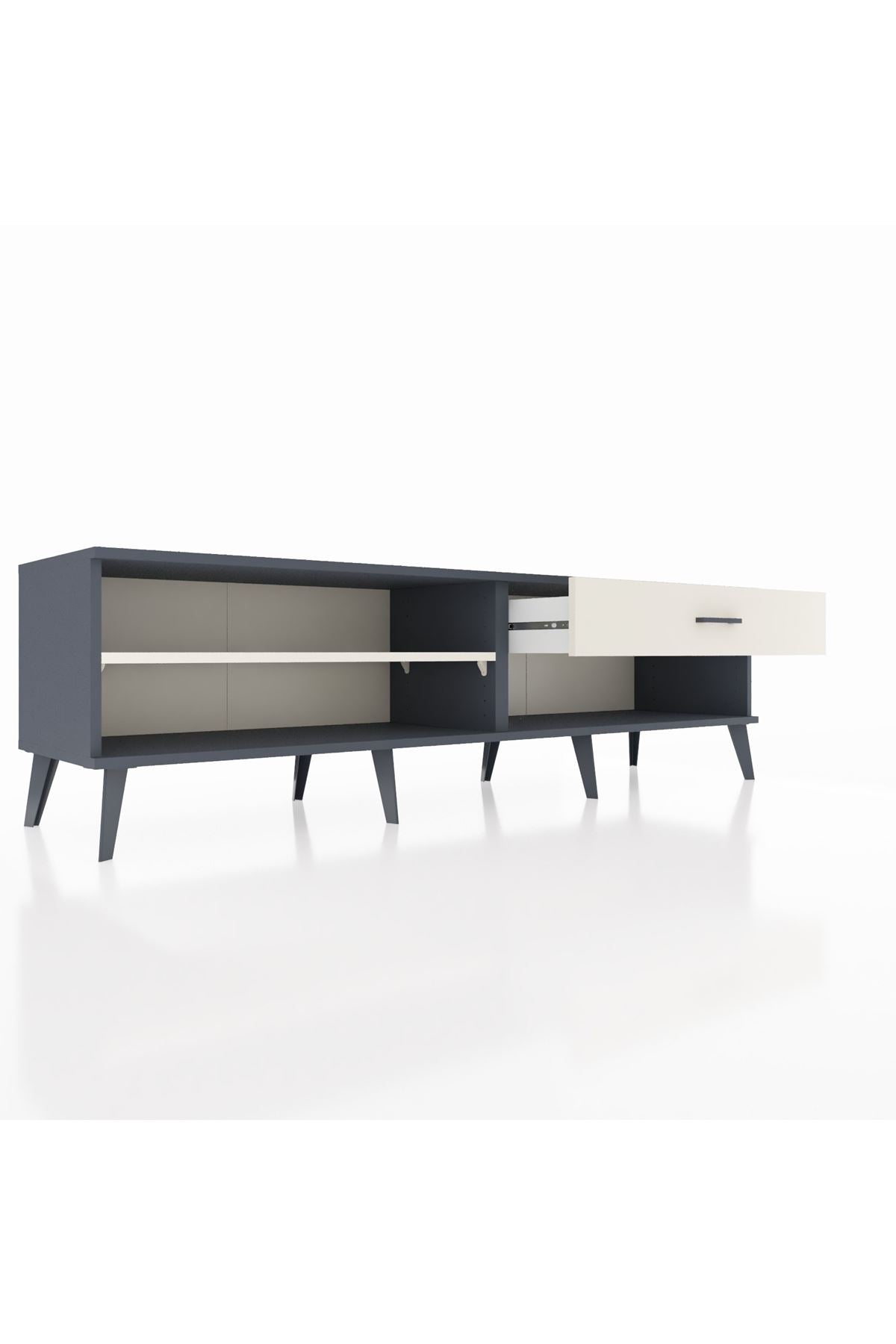 Hyperion TV Ünitesi Tek Raflı Tek Çekmeceli  176x44x51 Antrasit-Aytaşı/Aytaşı