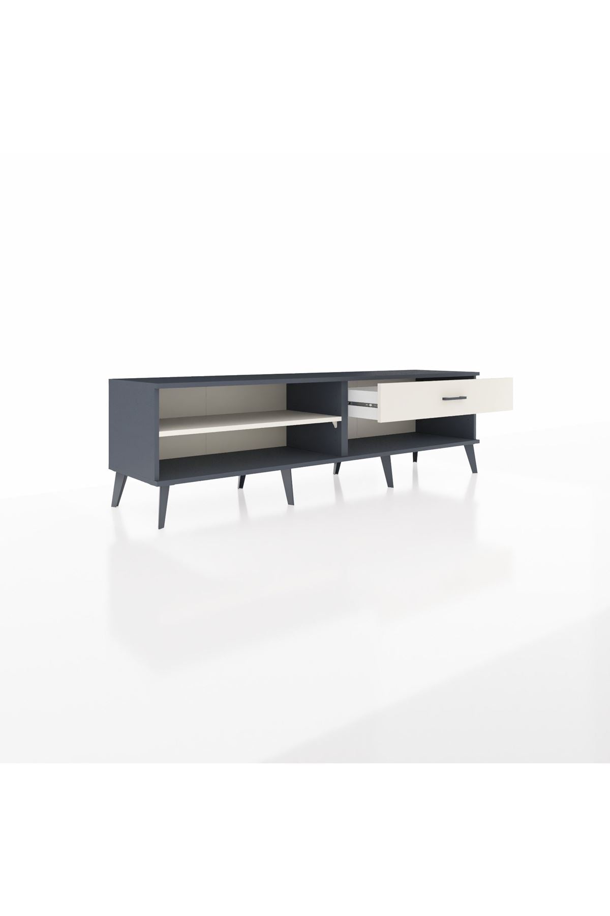 Hyperion TV Ünitesi Tek Raflı Tek Çekmeceli  176x44x51 Antrasit-Aytaşı/Aytaşı