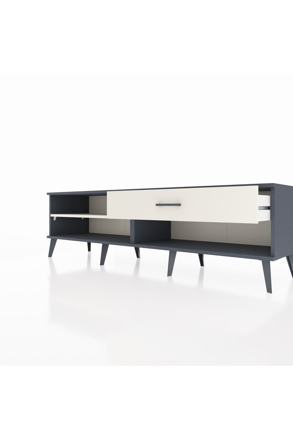 Hyperion TV Ünitesi Tek Raflı Tek Çekmeceli  176x44x51 Antrasit-Aytaşı/Aytaşı