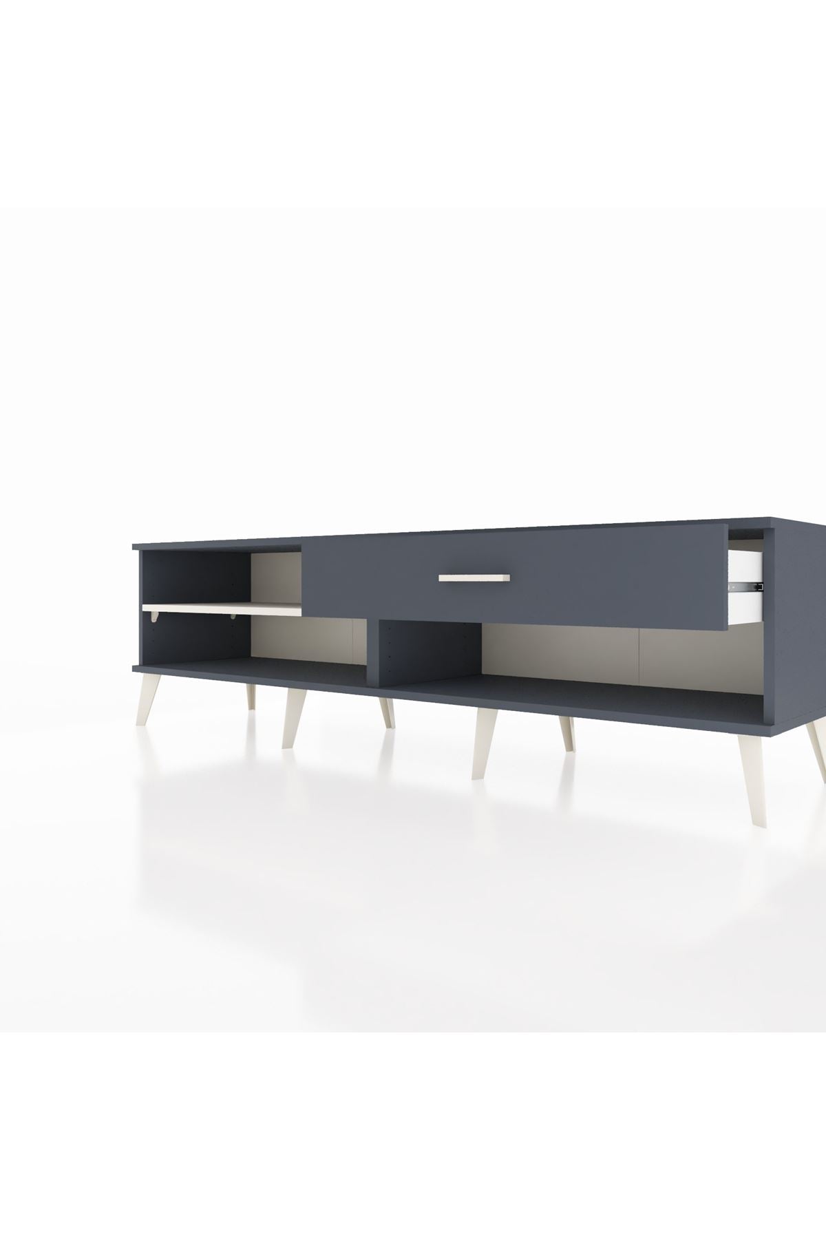 Hyperion TV Ünitesi Tek Raflı Tek Çekmeceli  176x44x51 Antrasit-Aytaşı/Antrasit