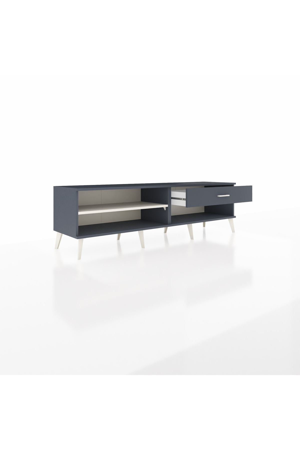 Hyperion TV Ünitesi Tek Raflı Tek Çekmeceli  176x44x51 Antrasit-Aytaşı/Antrasit