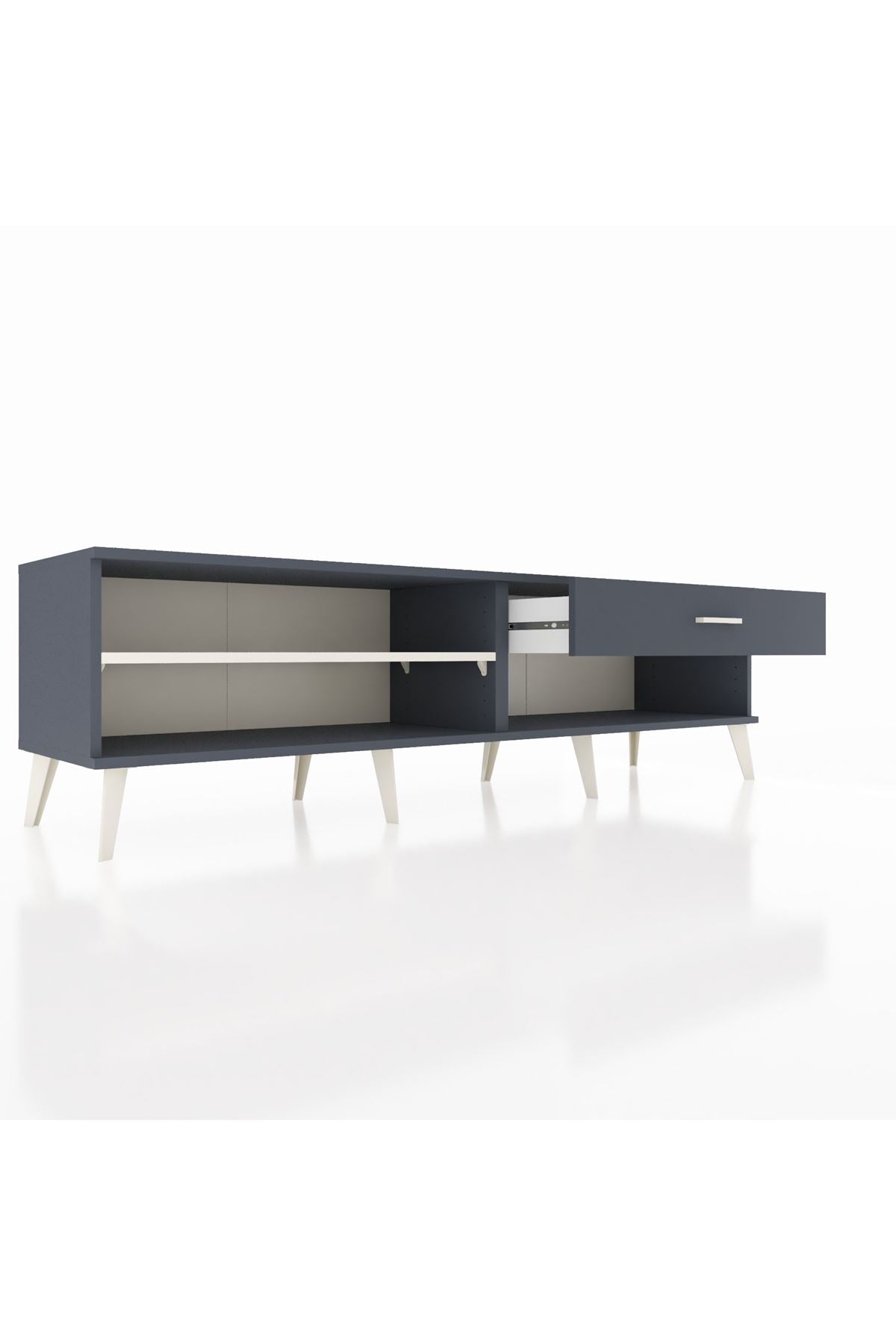 Hyperion TV Ünitesi Tek Raflı Tek Çekmeceli  176x44x51 Antrasit-Aytaşı/Antrasit