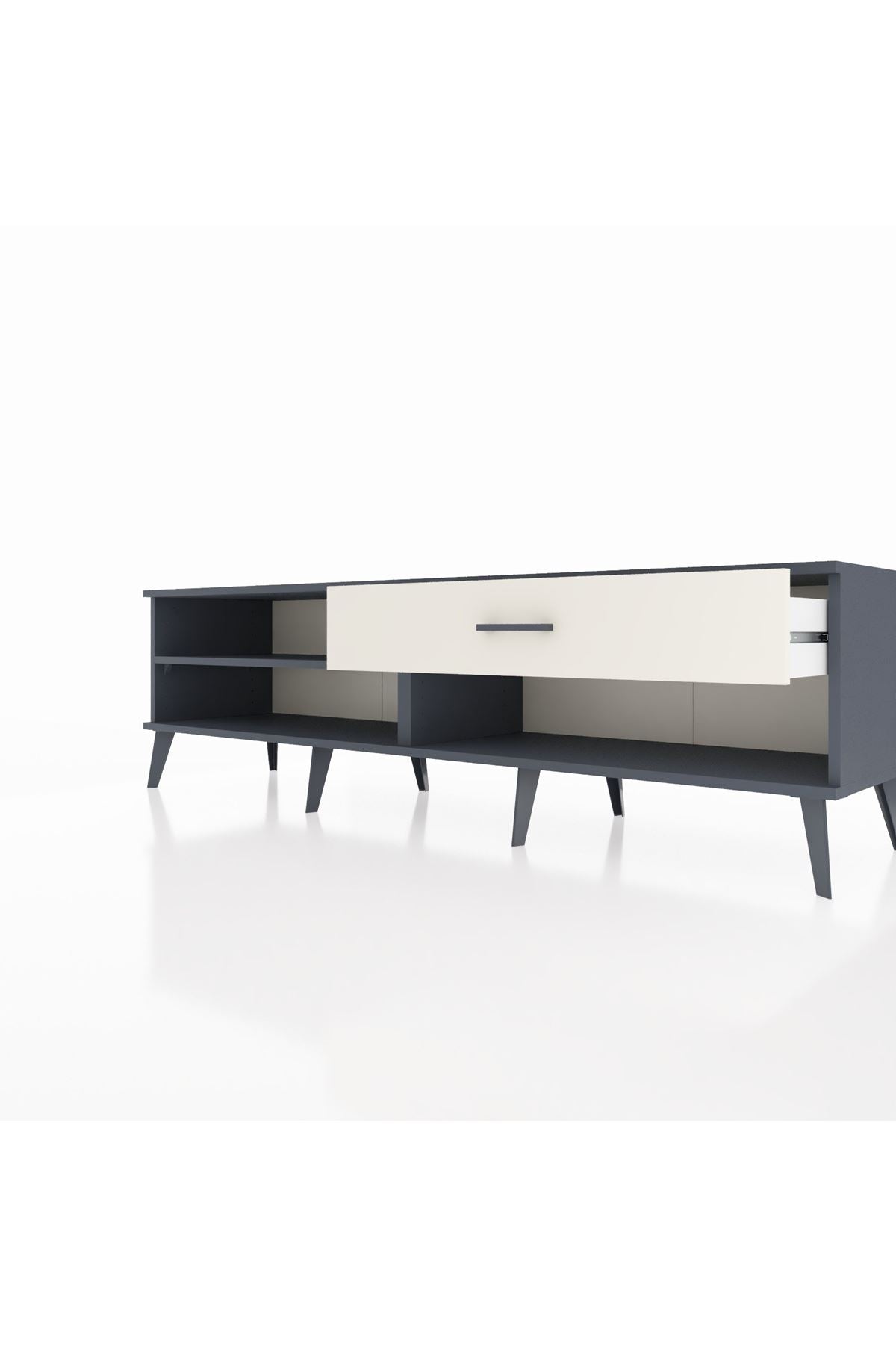 Hyperion TV Ünitesi Tek Raflı Tek Çekmeceli  176x44x51 Antrasit-Antrasit/Aytaşı