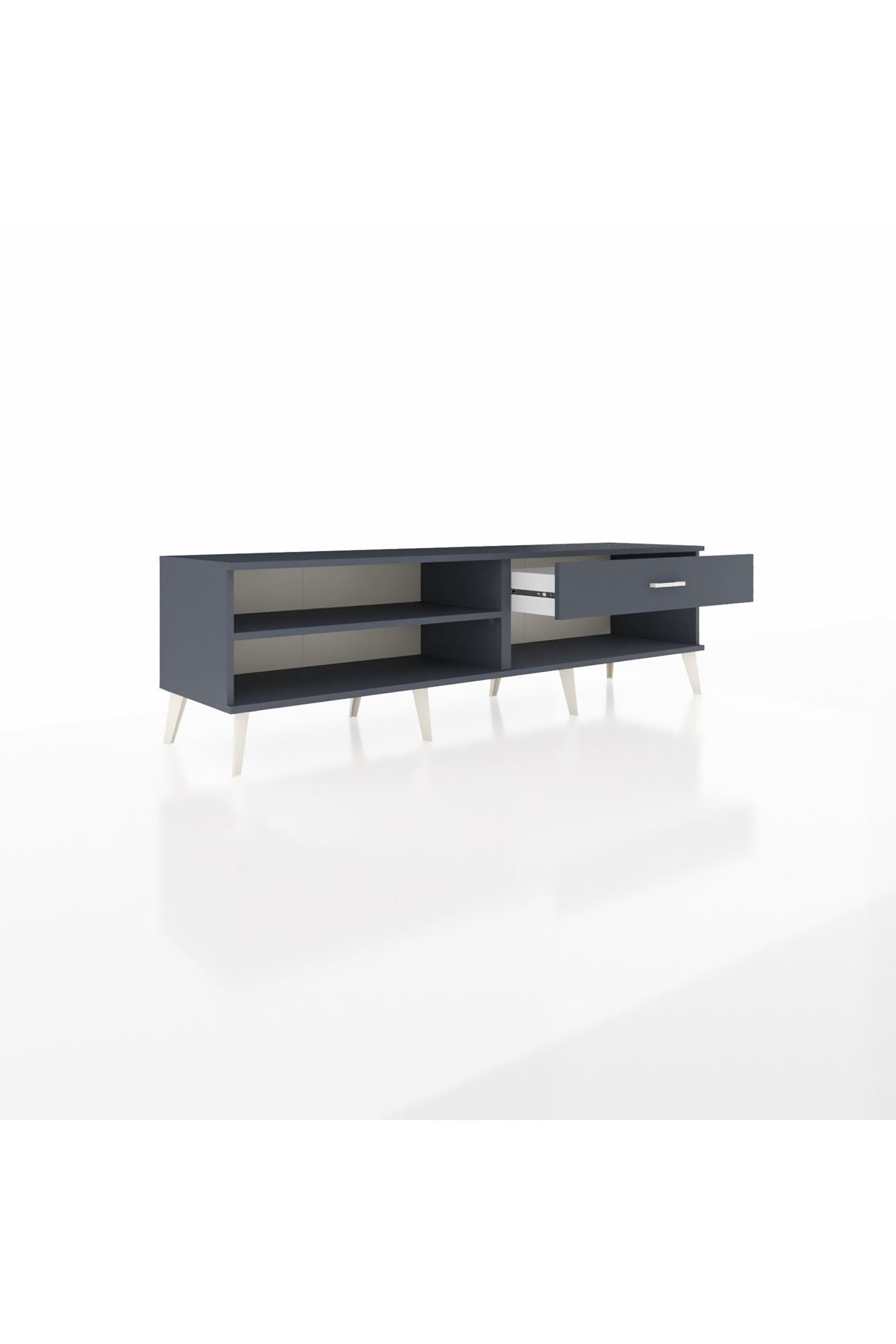 Hyperion TV Ünitesi Tek Raflı Tek Çekmeceli  176x44x51 Antrasit-Antrasit/Antrasit