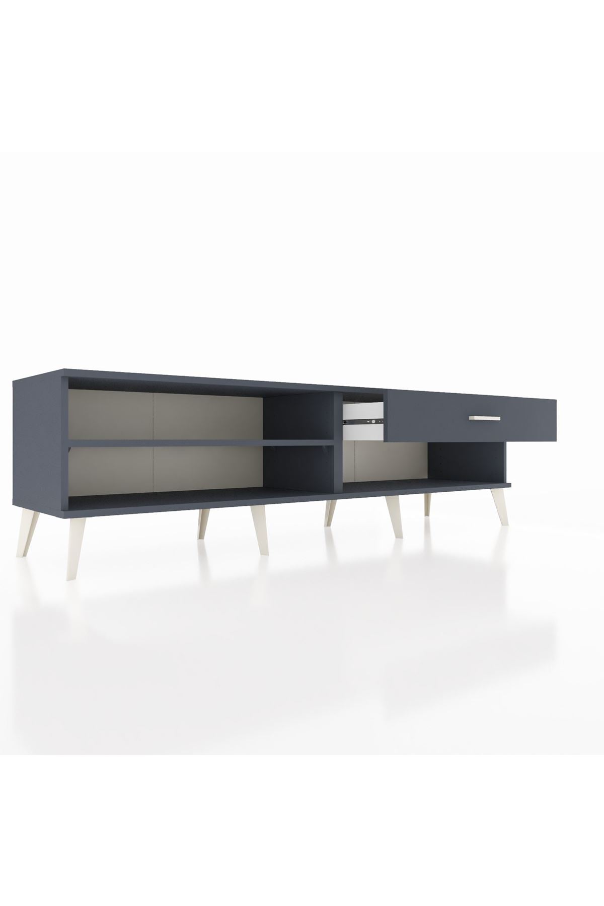 Hyperion TV Ünitesi Tek Raflı Tek Çekmeceli  176x44x51 Antrasit-Antrasit/Antrasit