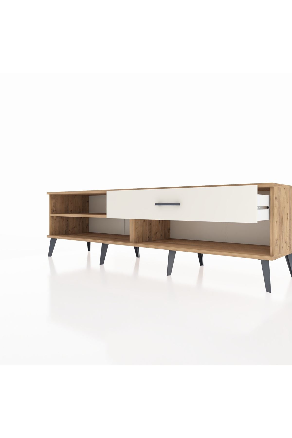 Hyperion TV Ünitesi Tek Raflı Tek Çekmeceli  176x44x51 Çam-Çam/Aytaşı