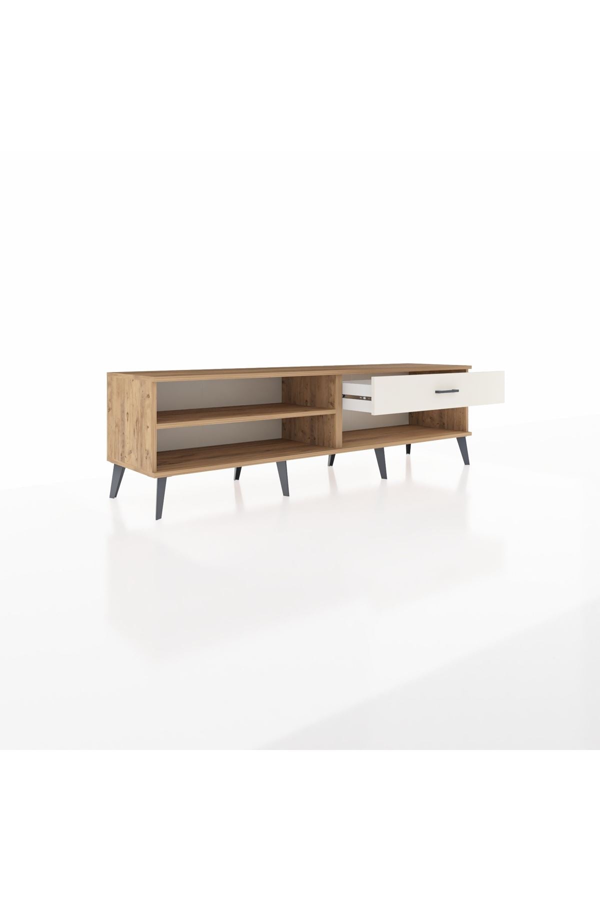 Hyperion TV Ünitesi Tek Raflı Tek Çekmeceli  176x44x51 Çam-Çam/Aytaşı