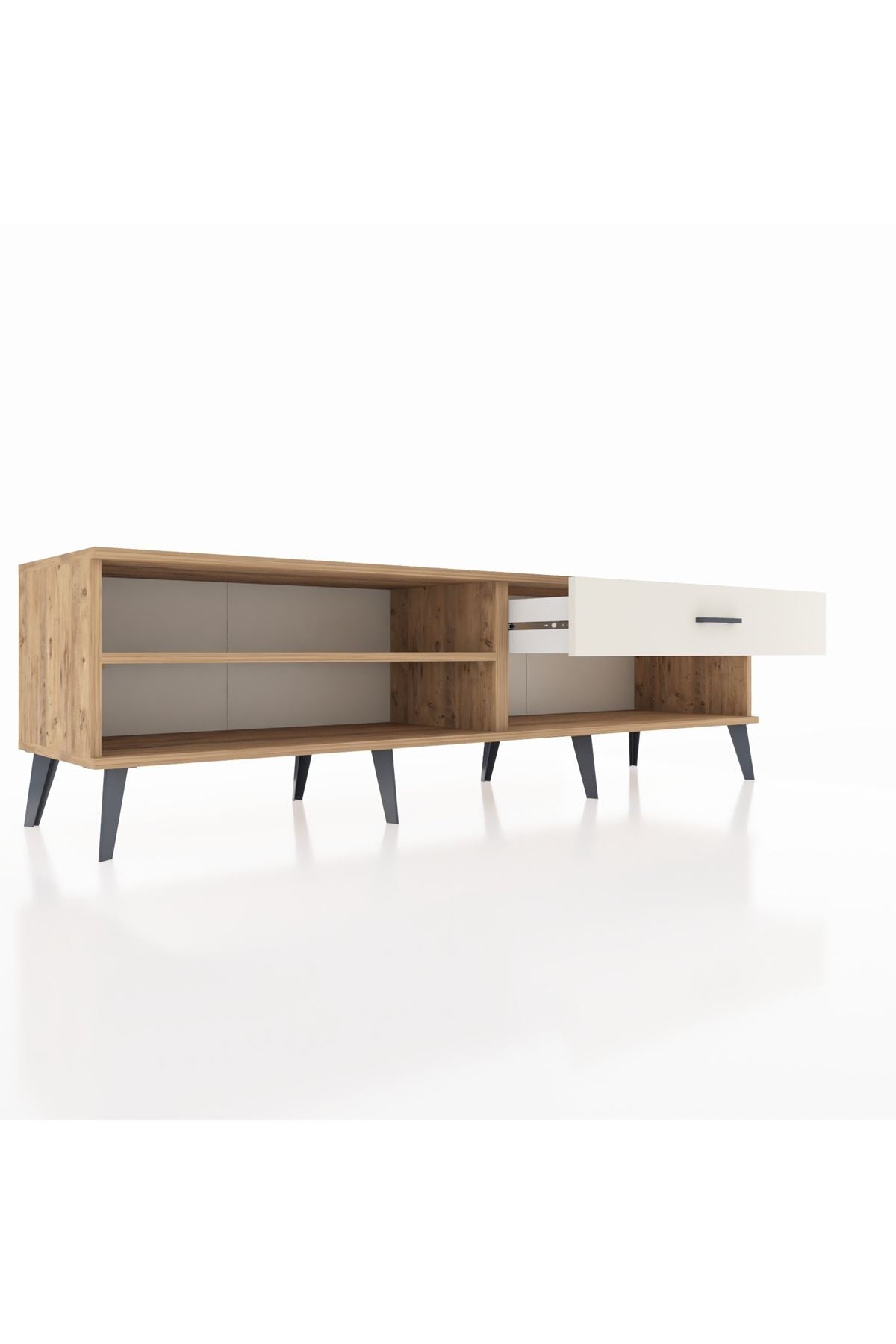 Hyperion TV Ünitesi Tek Raflı Tek Çekmeceli  176x44x51 Çam-Çam/Aytaşı