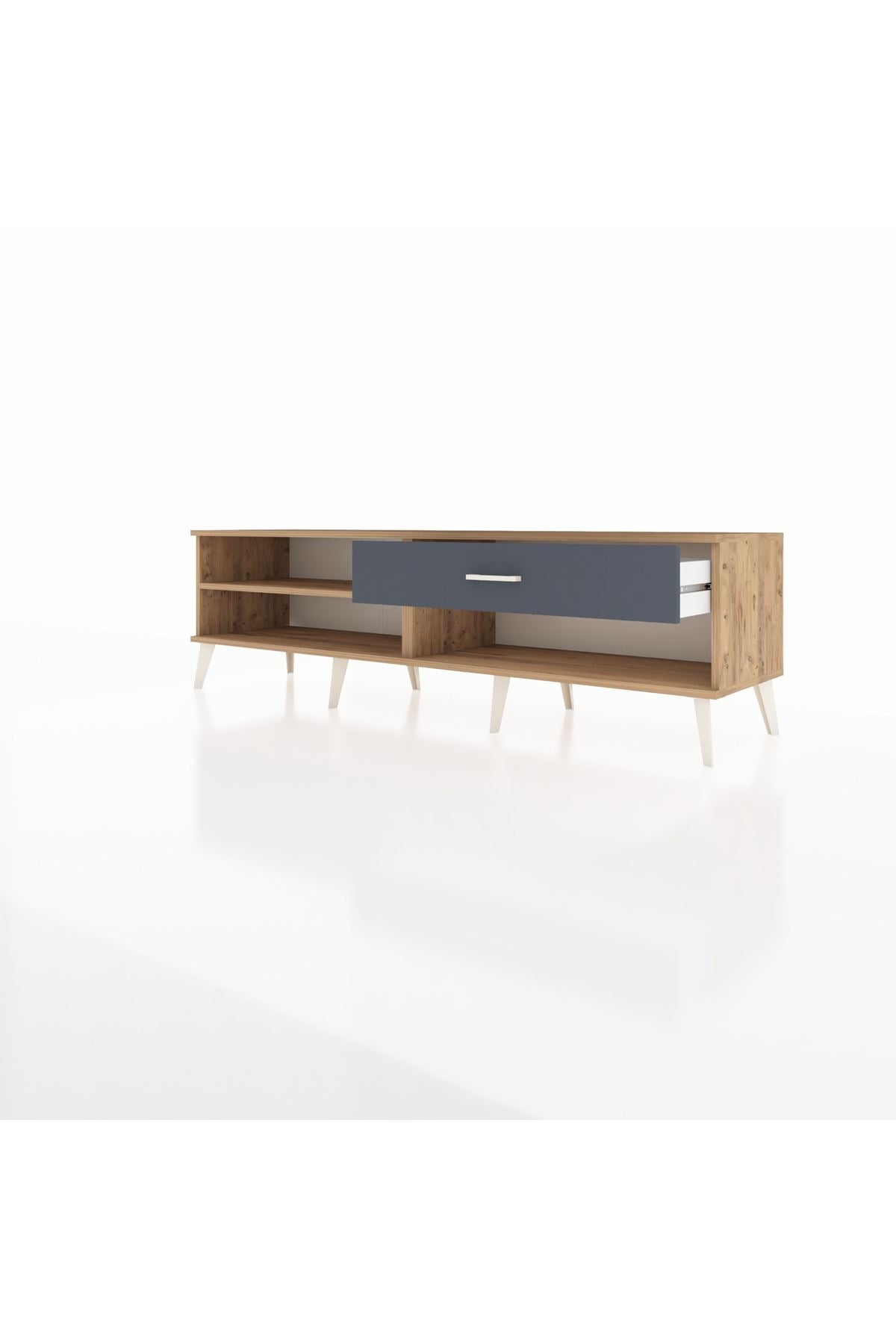 Hyperion TV Ünitesi Tek Raflı Tek Çekmeceli  176x44x51 Çam-Çam/Antrasit