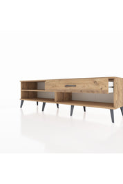 Hyperion TV Ünitesi Tek Raflı Tek Çekmeceli  176x44x51 Çam-Çam/Çam