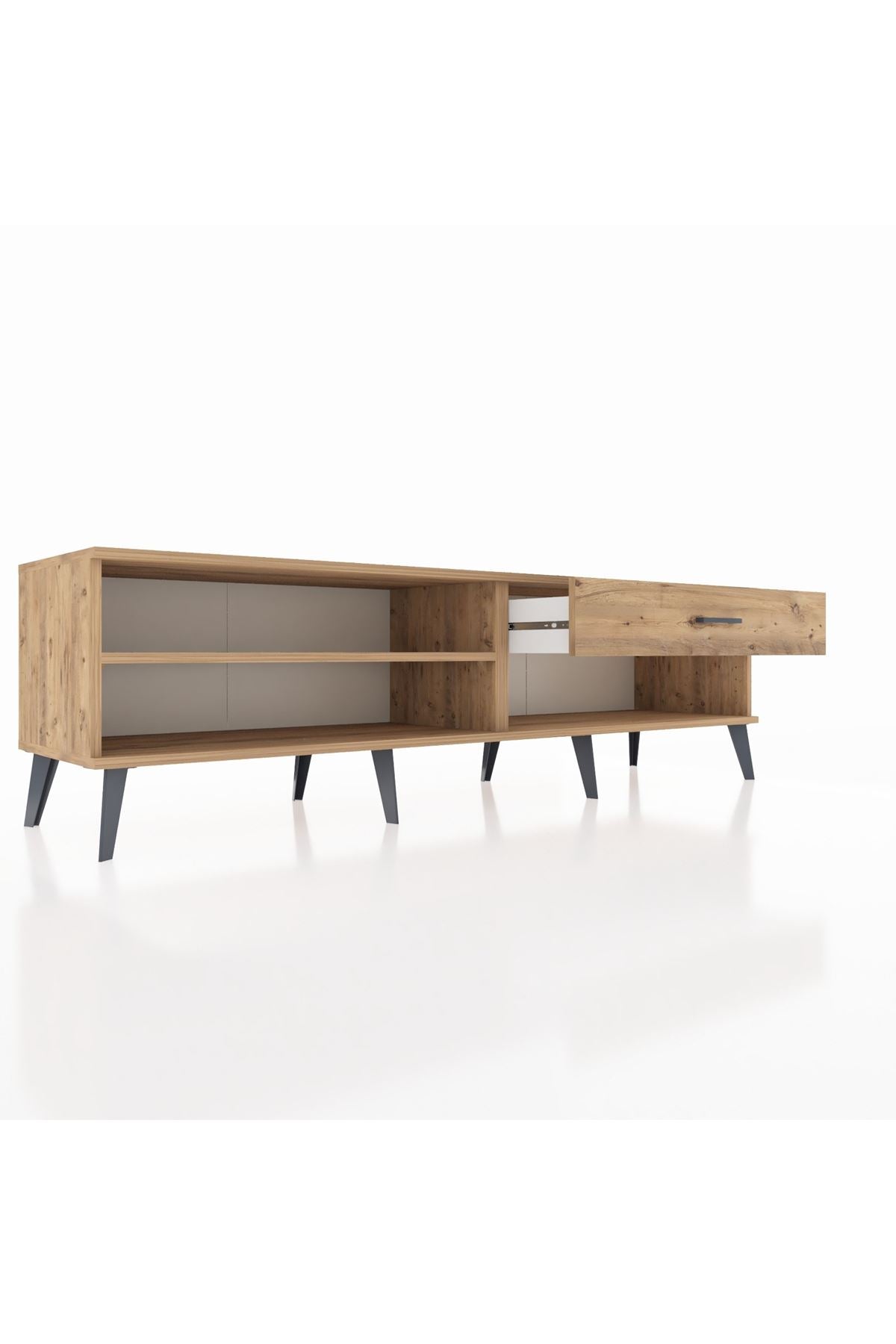 Hyperion TV Ünitesi Tek Raflı Tek Çekmeceli  176x44x51 Çam-Çam/Çam