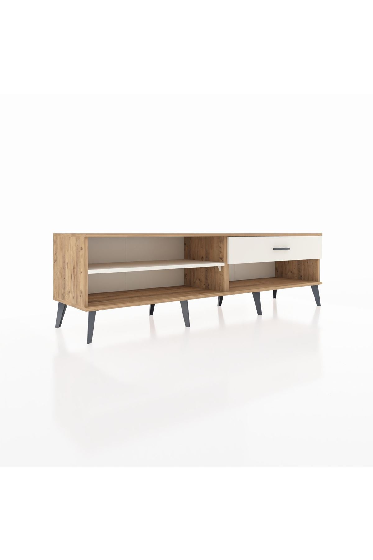 Hyperion TV Ünitesi Tek Raflı Tek Çekmeceli  176x44x51 Çam-Aytaşı/Aytaşı