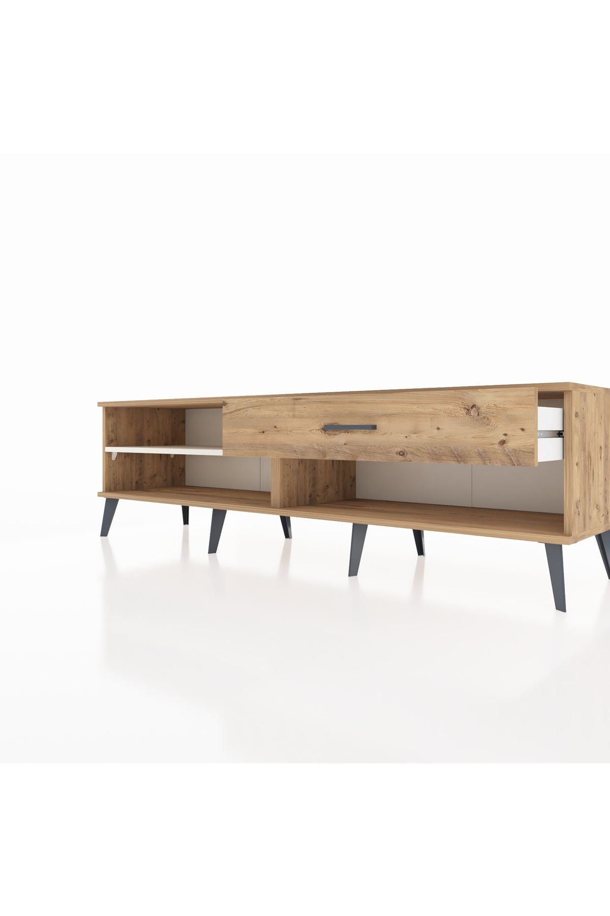 Hyperion TV Ünitesi Tek Raflı Tek Çekmeceli  176x44x51 Çam-Aytaşı/Çam