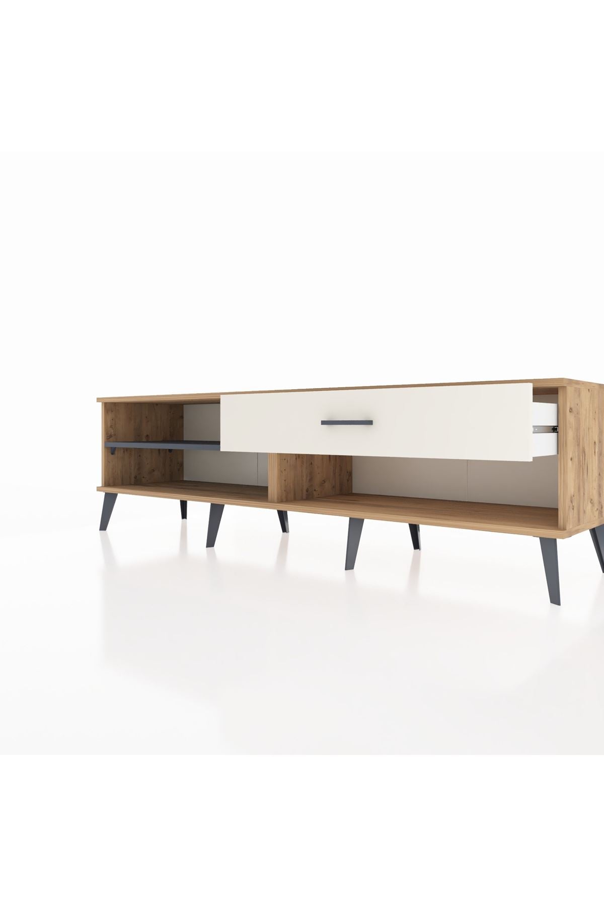 Hyperion TV Ünitesi Tek Raflı Tek Çekmeceli  176x44x51 Çam-Antrasit/Aytaşı