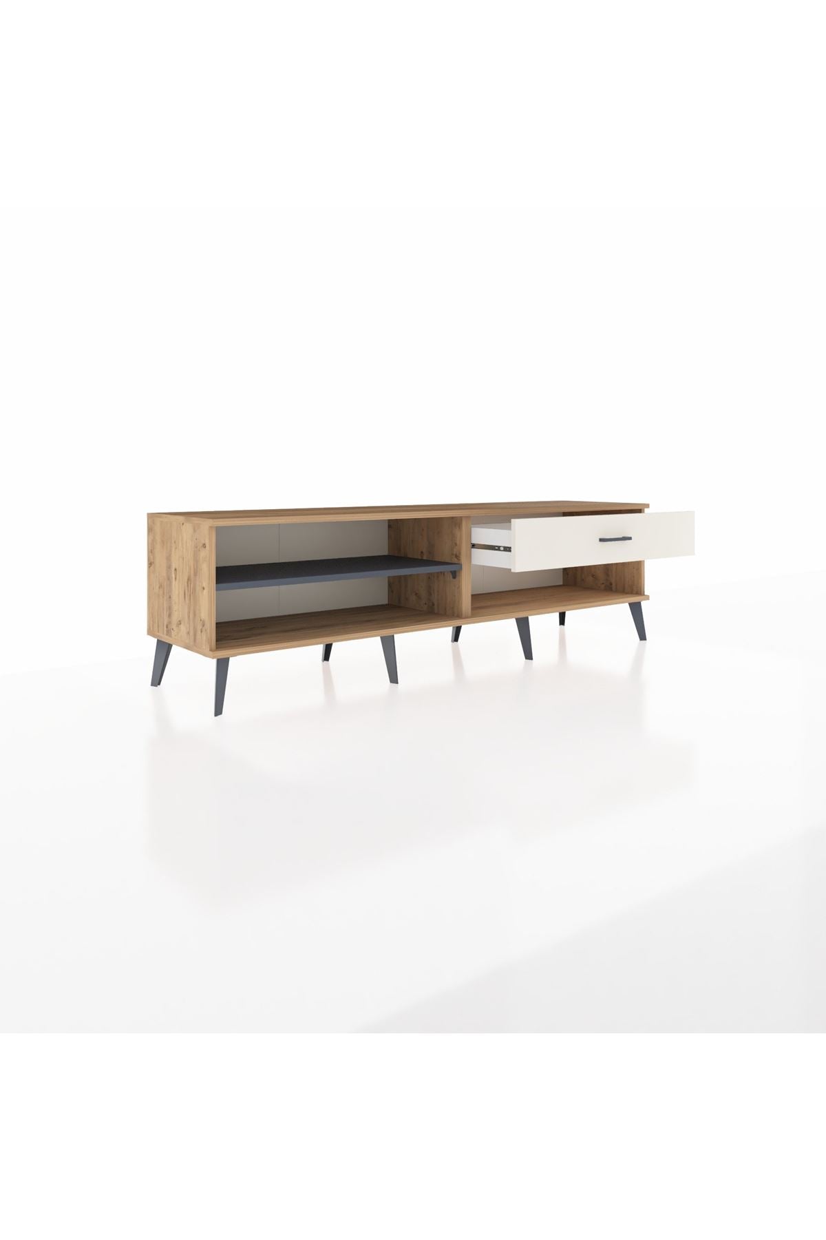 Hyperion TV Ünitesi Tek Raflı Tek Çekmeceli  176x44x51 Çam-Antrasit/Aytaşı