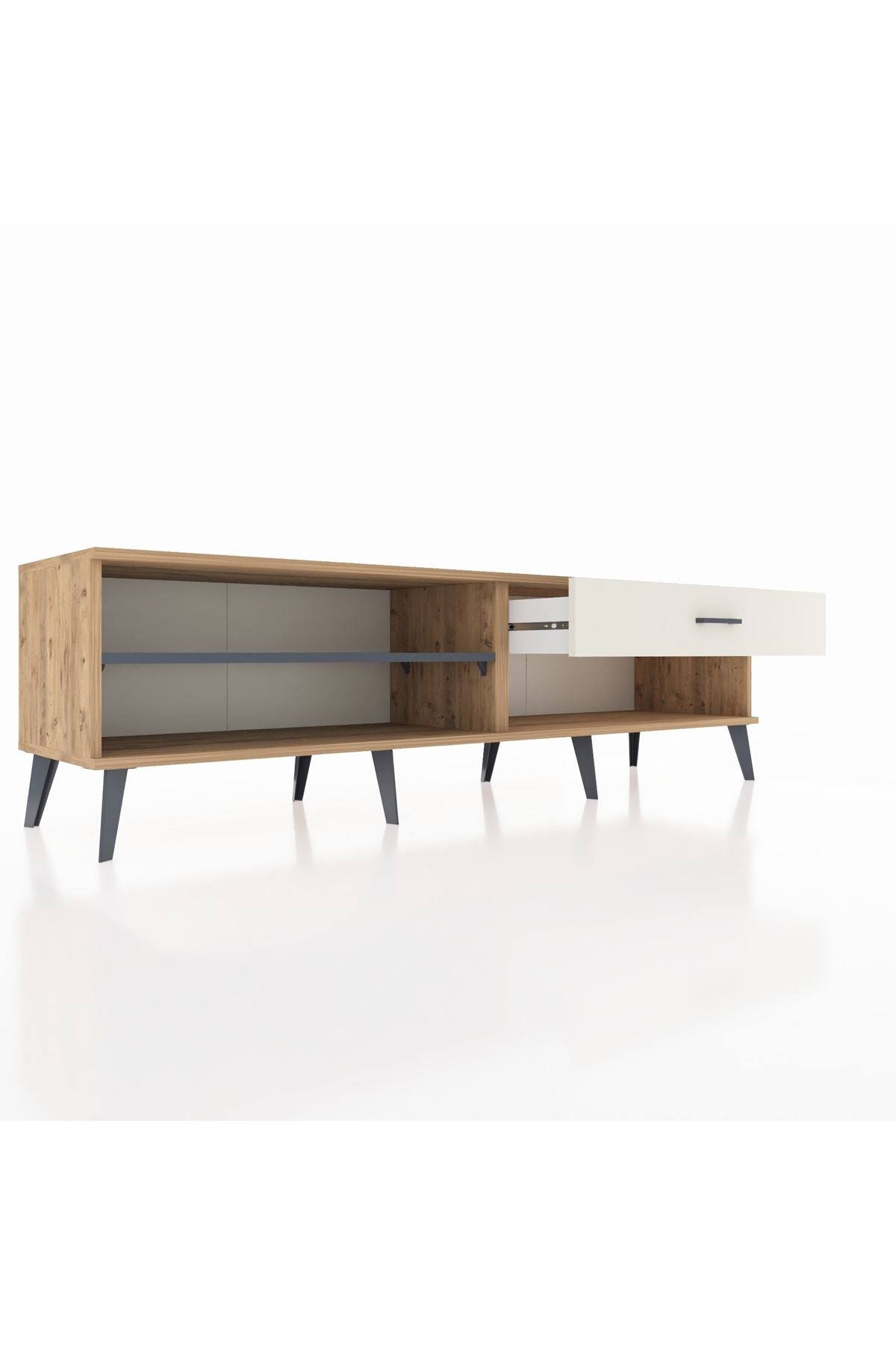 Hyperion TV Ünitesi Tek Raflı Tek Çekmeceli  176x44x51 Çam-Antrasit/Aytaşı