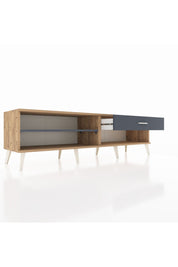 Hyperion TV Ünitesi Tek Raflı Tek Çekmeceli  176x44x51 Çam-Antrasit/Antrasit