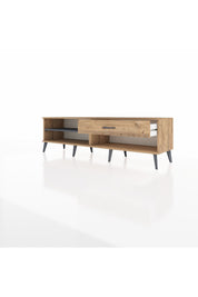 Hyperion TV Ünitesi Tek Raflı Tek Çekmeceli  176x44x51 Çam-Antrasit/Çam