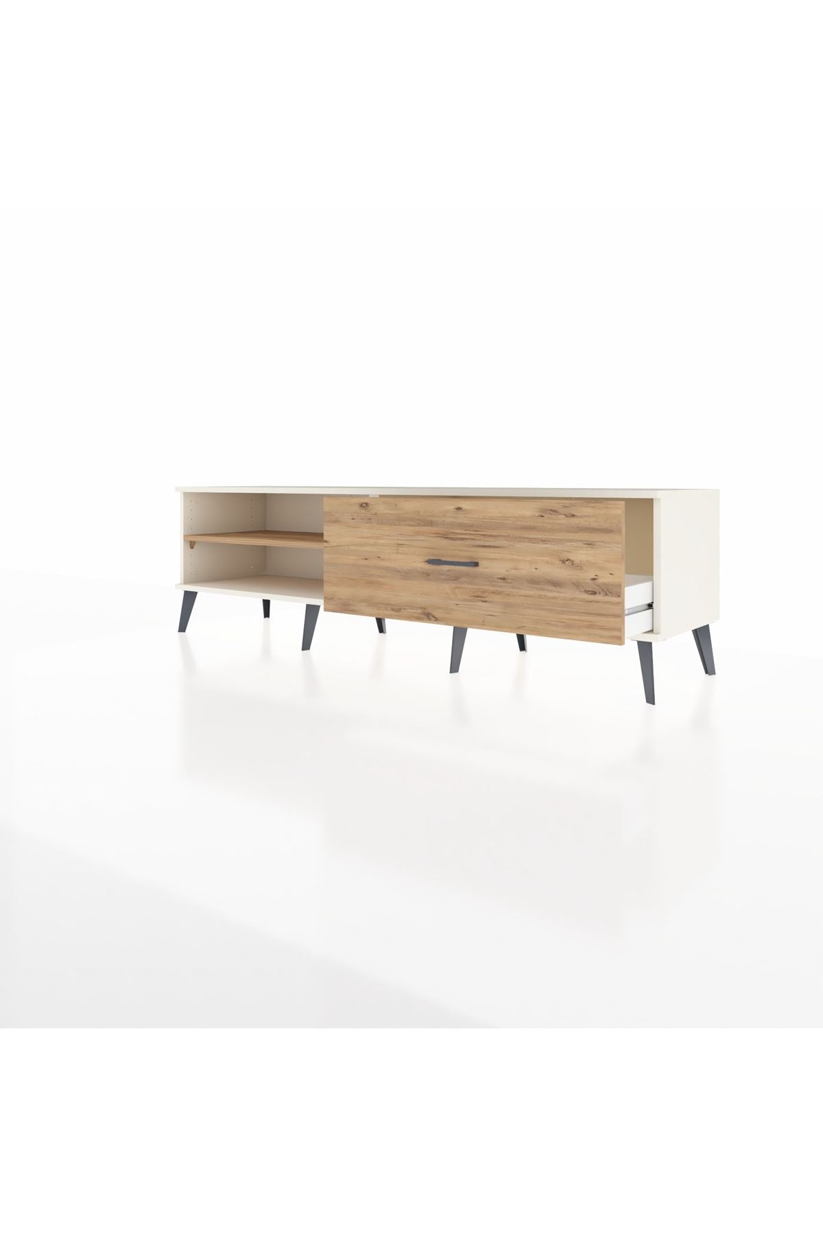 Hyperion TV Ünitesi Tek Raflı Tek Çekmeceli  176x44x51 Aytaşı-Çam/Çam