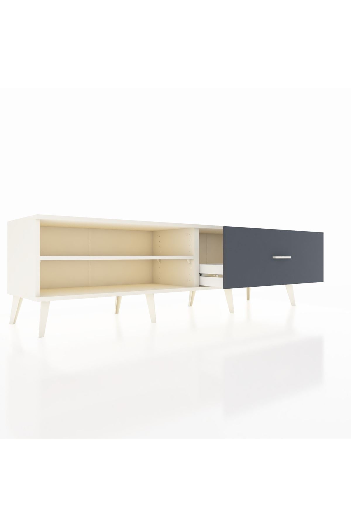 Hyperion TV Ünitesi Tek Raflı Tek Çekmeceli  176x44x51 Aytaşı-Aytaşı/Antrasit