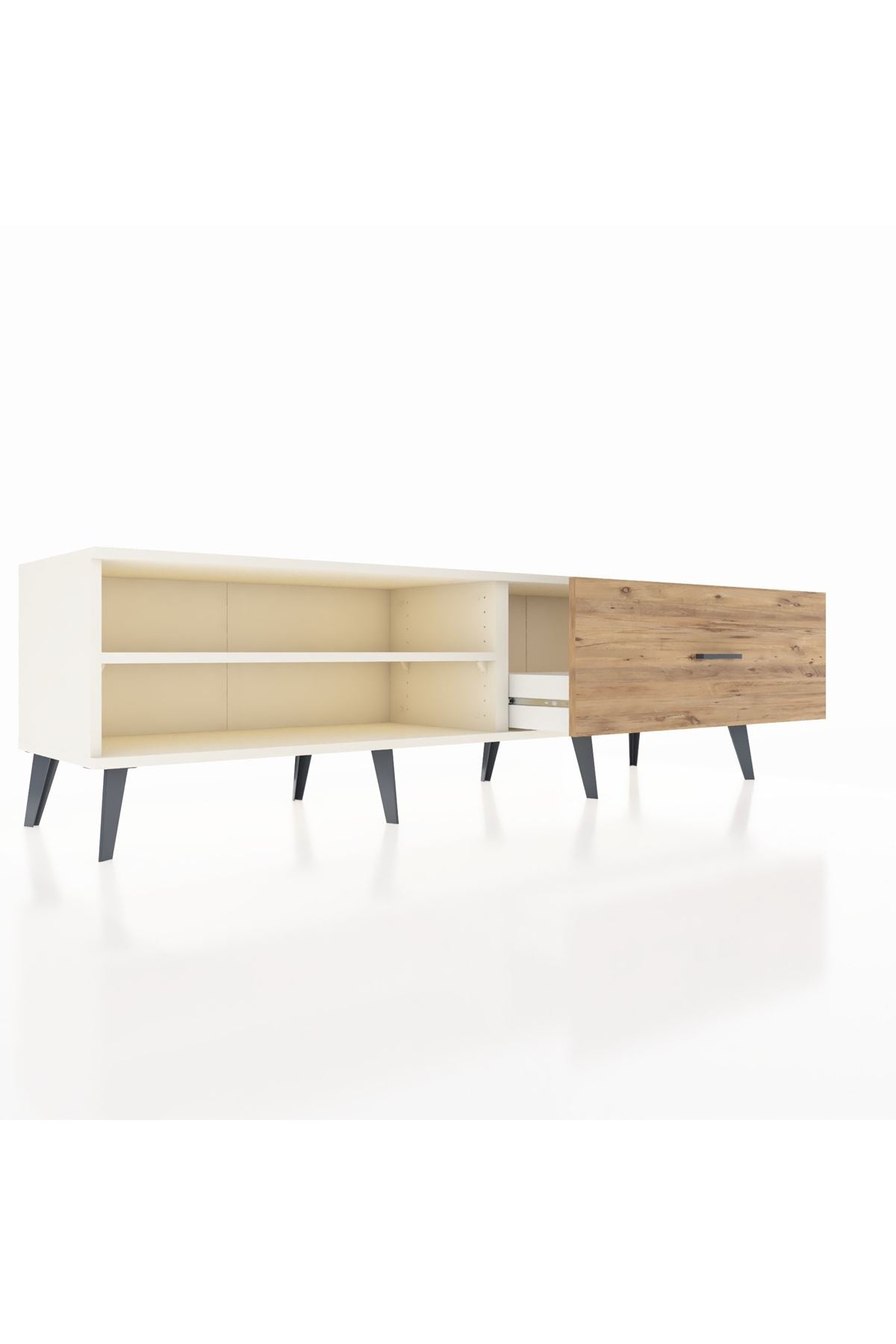 Hyperion TV Ünitesi Tek Raflı Tek Çekmeceli  176x44x51 Aytaşı-Aytaşı/Çam