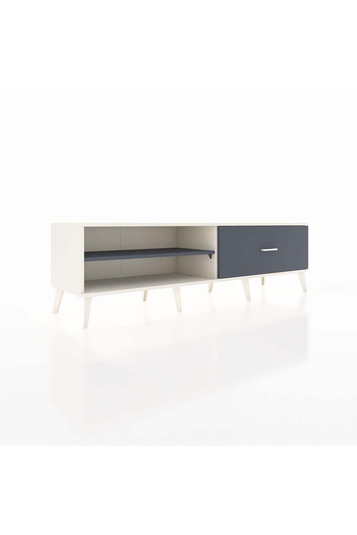 Hyperion TV Ünitesi Tek Raflı Tek Çekmeceli  176x44x51 Aytaşı-Antrasit/Antrasit