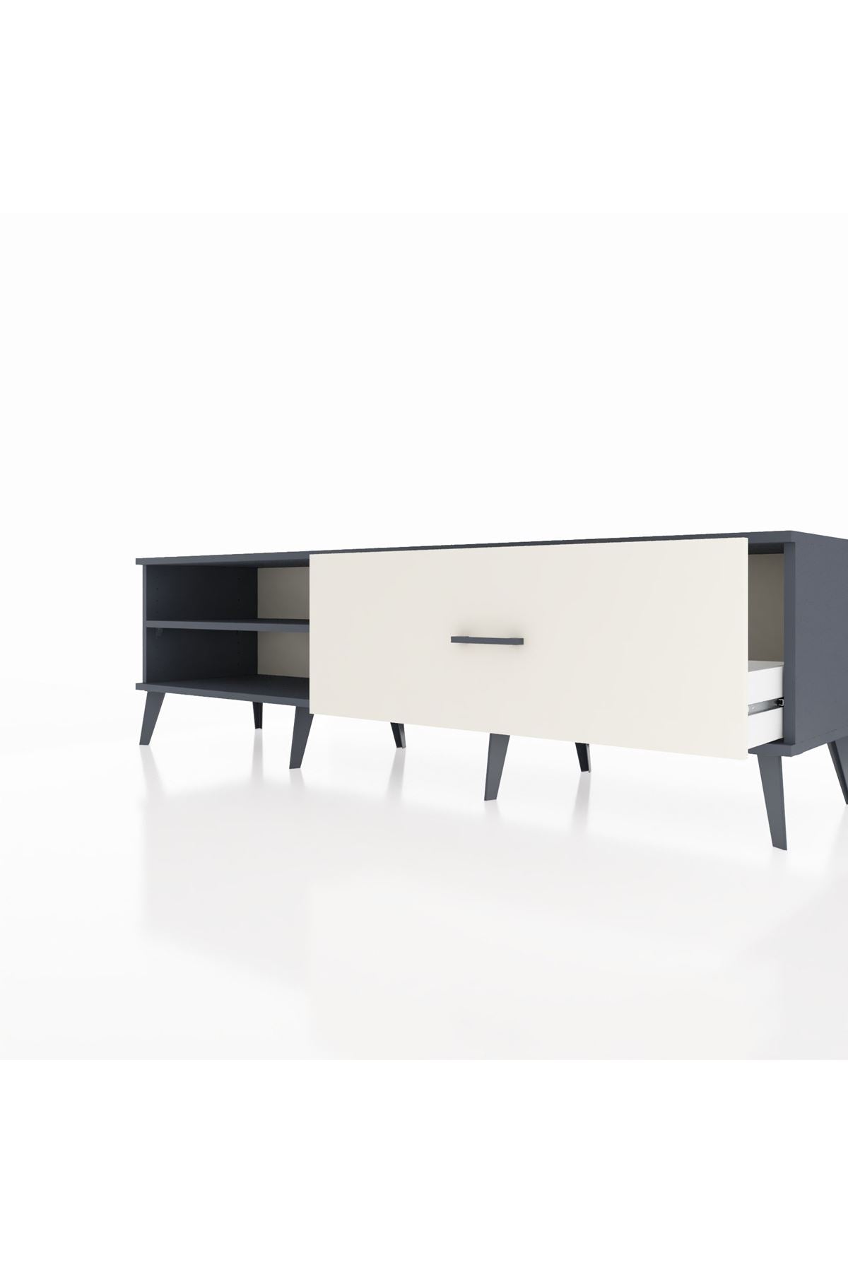 Hyperion TV Ünitesi Tek Raflı Tek Çekmeceli  176x44x51 Antrasit-Antrasit/Aytaşı