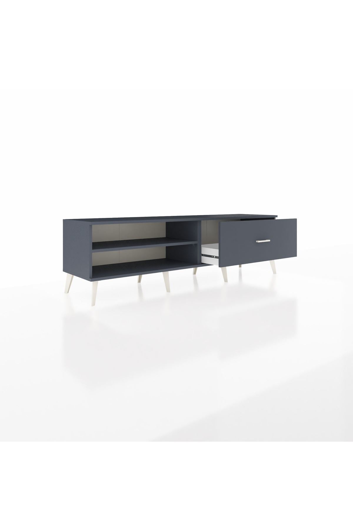 Hyperion TV Ünitesi Tek Raflı Tek Çekmeceli  176x44x51 Antrasit-Antrasit/Antrasit