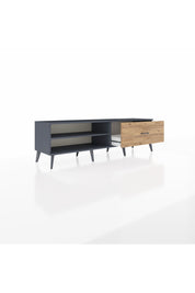 Hyperion TV Ünitesi Tek Raflı Tek Çekmeceli  176x44x51 Antrasit-Antrasit/Çam