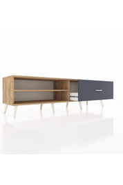 Hyperion TV Ünitesi Tek Raflı Tek Çekmeceli  176x44x51 Çam-Çam/Antrasit