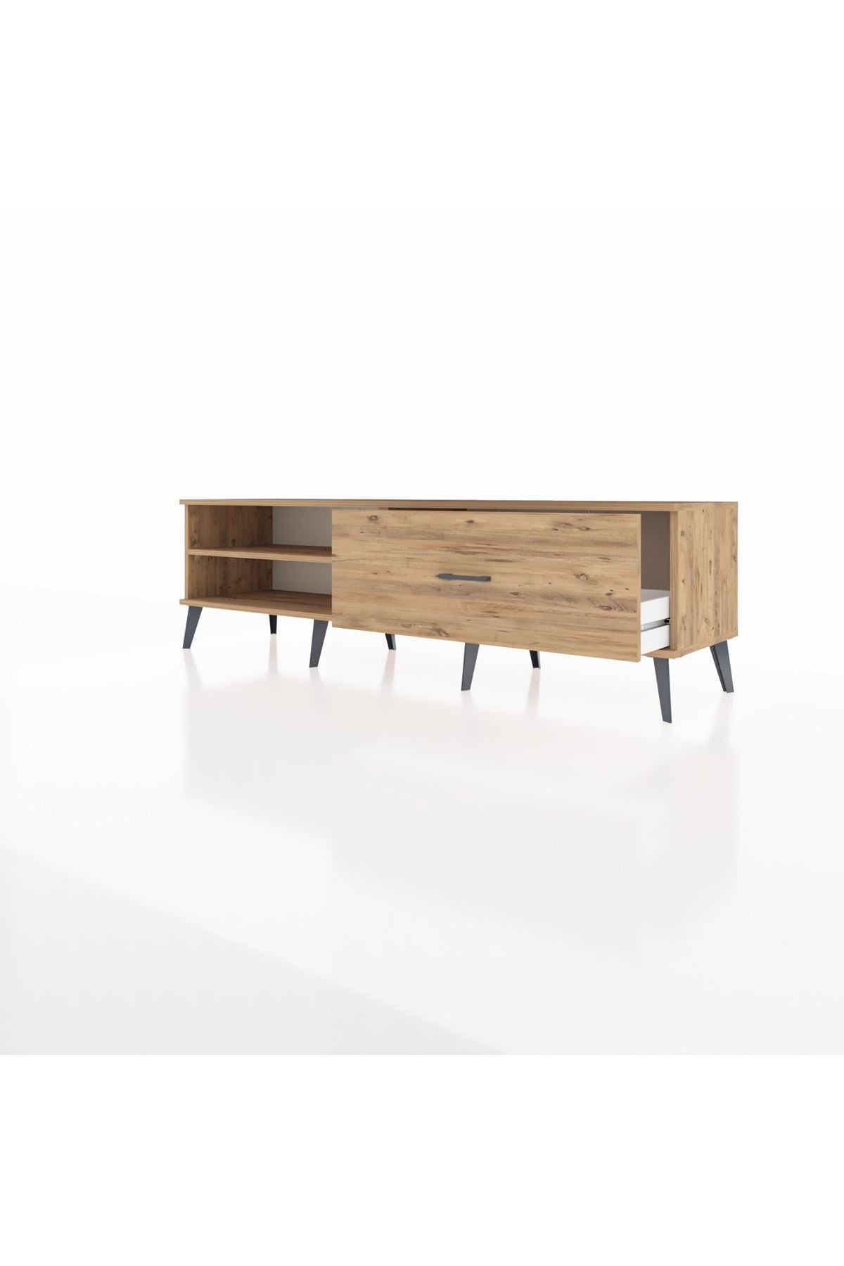 Hyperion TV Ünitesi Tek Raflı Tek Çekmeceli  176x44x51 Çam-Çam/Çam