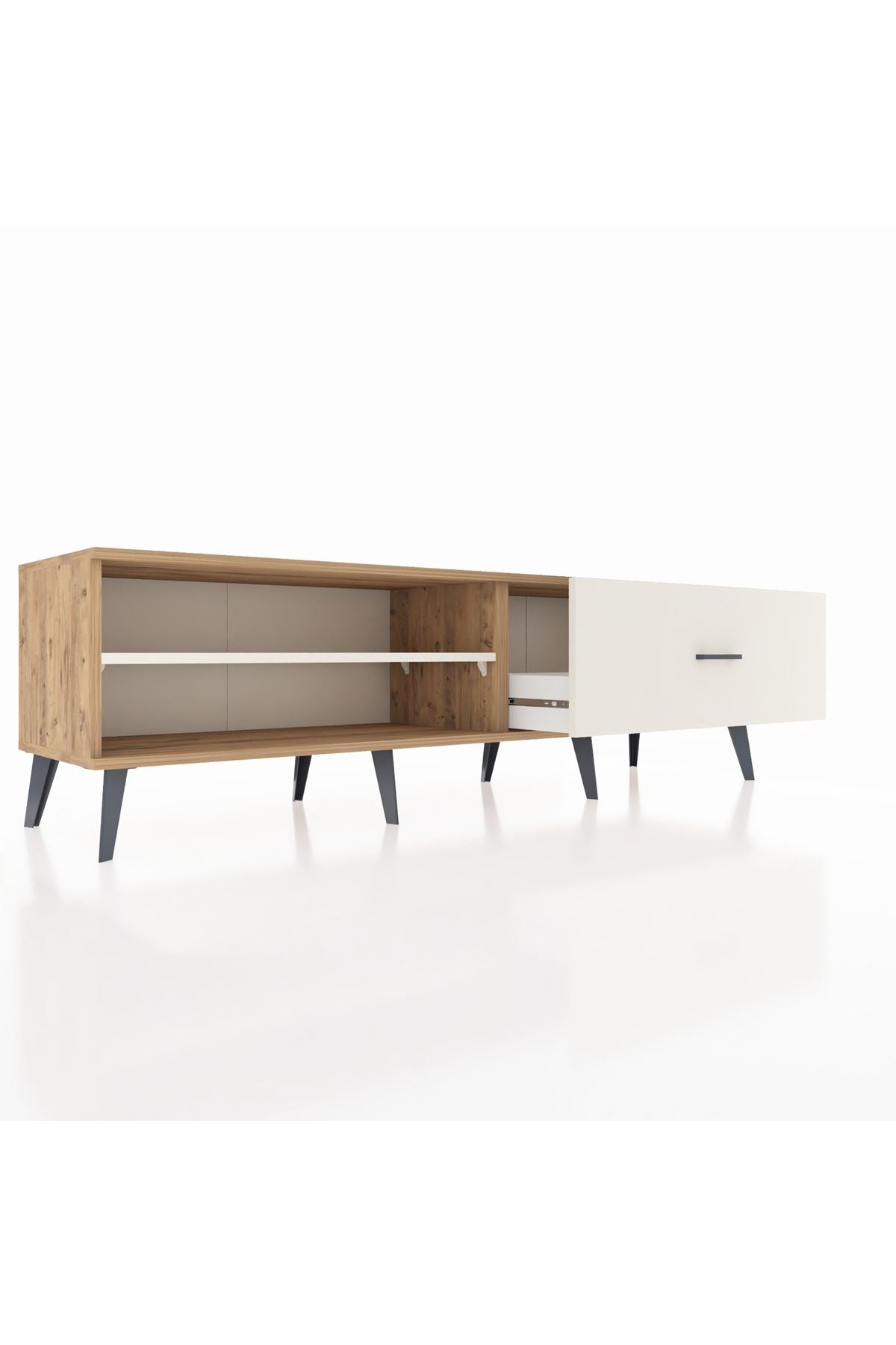 Hyperion TV Ünitesi Tek Raflı Tek Çekmeceli  176x44x51 Çam-Aytaşı/Aytaşı