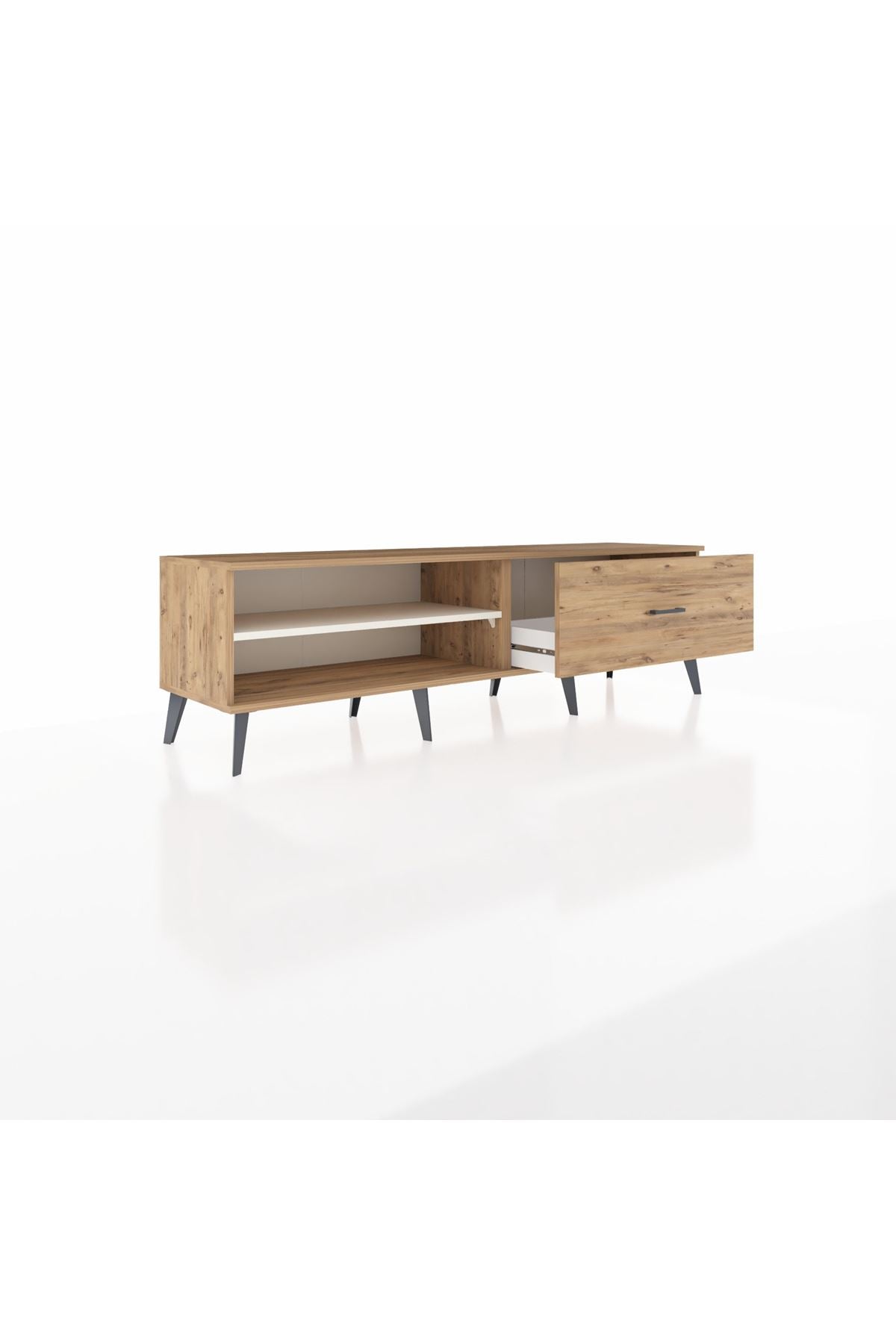 Hyperion TV Ünitesi Tek Raflı Tek Çekmeceli  176x44x51 Çam-Aytaşı/Çam