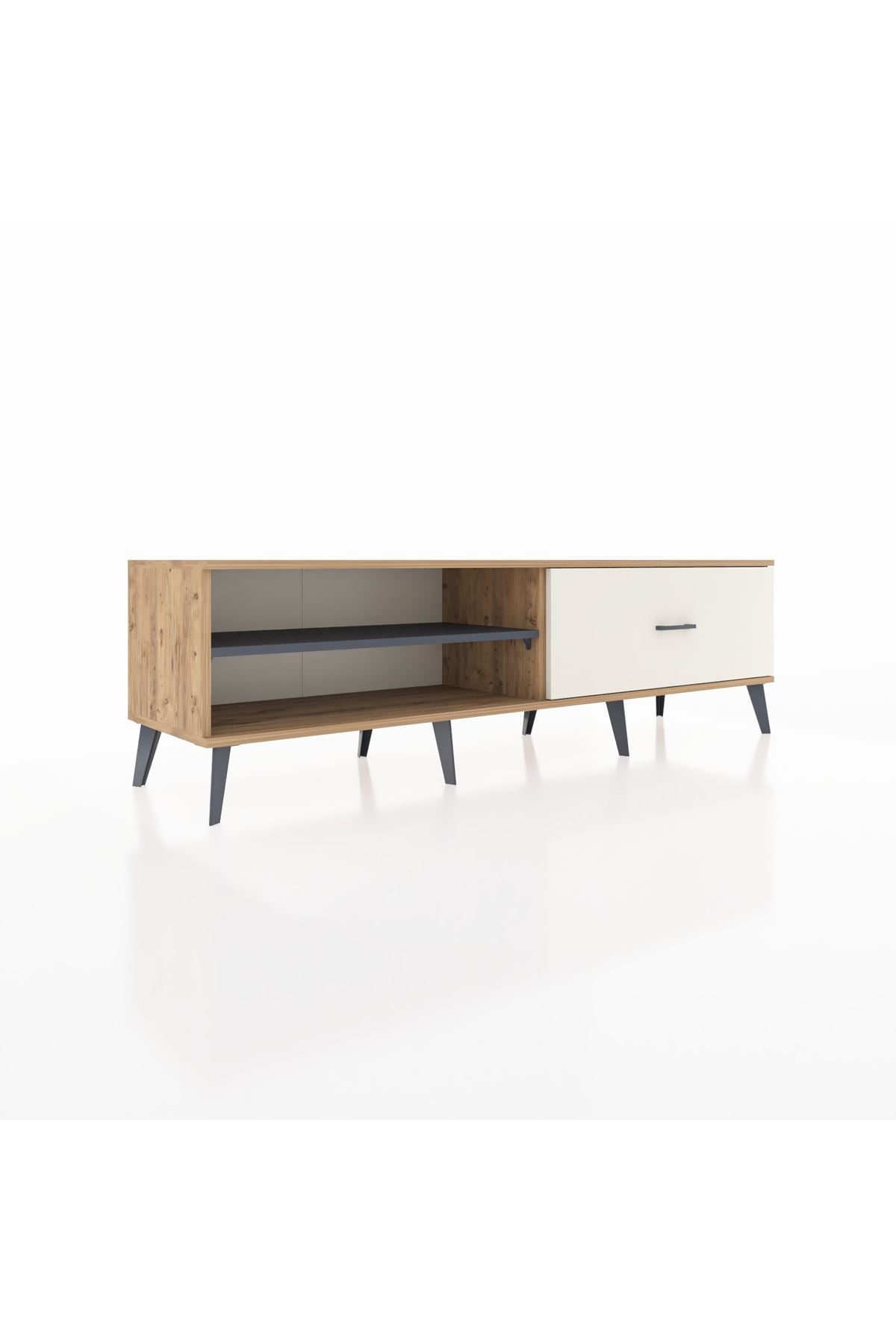 Hyperion TV Ünitesi Tek Raflı Tek Çekmeceli  176x44x51 Çam-Antrasit/Aytaşı